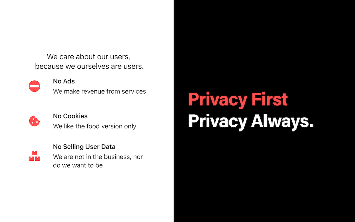 Privacy First, Privacy Always with Just Apps